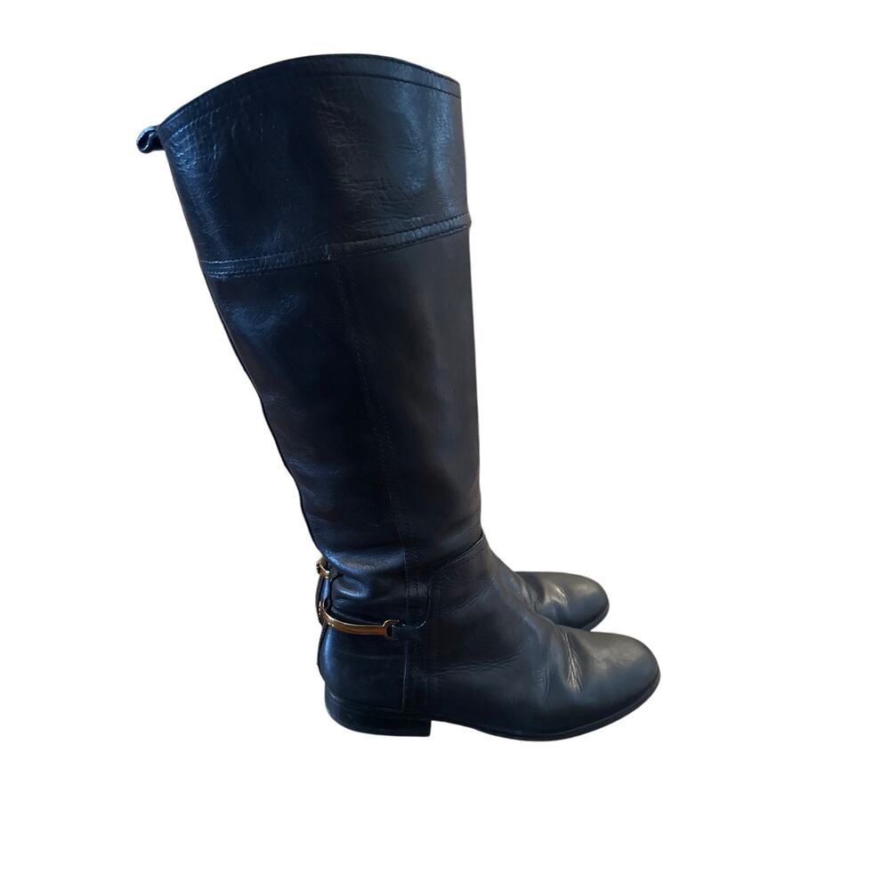 Women’s Tory Burch Genuine Leather Black Riding Boots. Size 9
